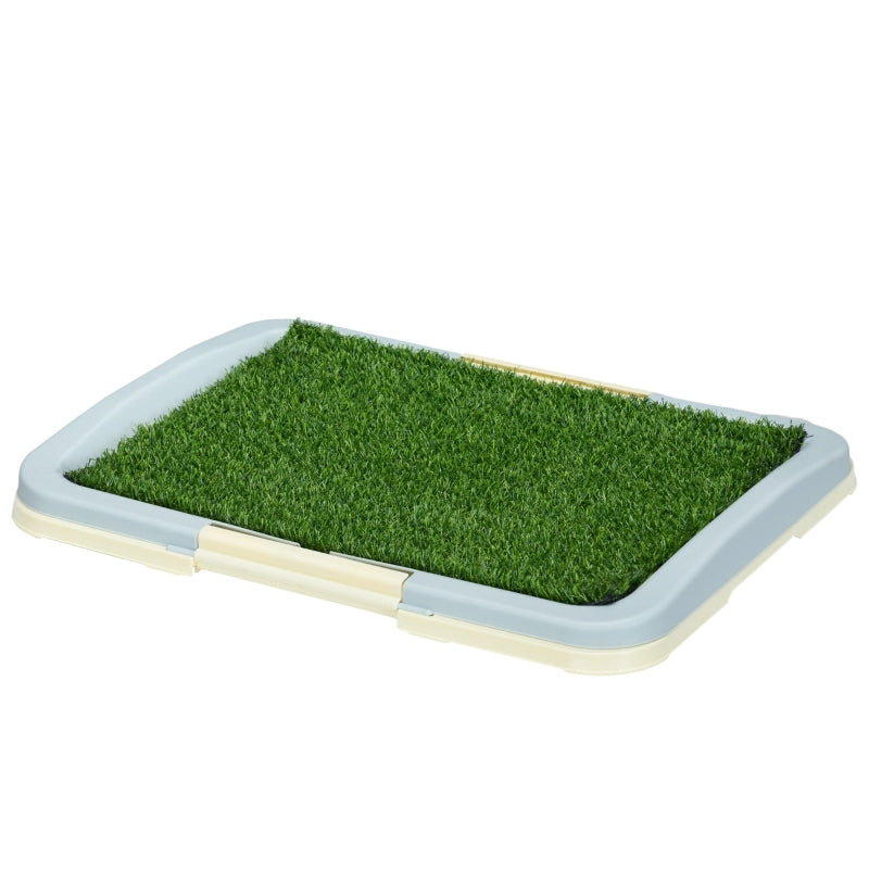Toilette per cani e cuccioli, 2 strati in erba sintetica riutilizzabile, 63 x 48,5 x 6 cm, verde e bianco