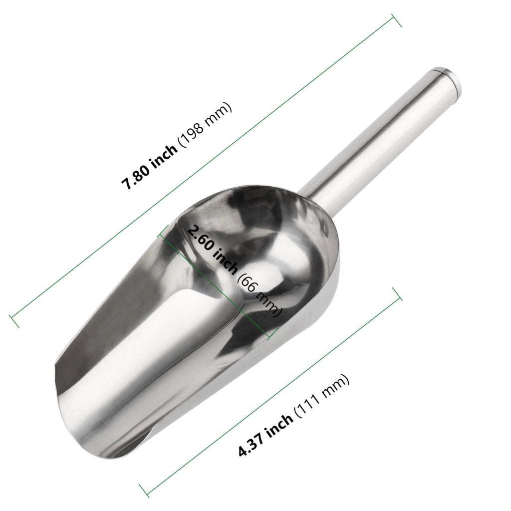 Set di 6 palette per il ghiaccio in acciaio inossidabile, 19 cm, colore argento