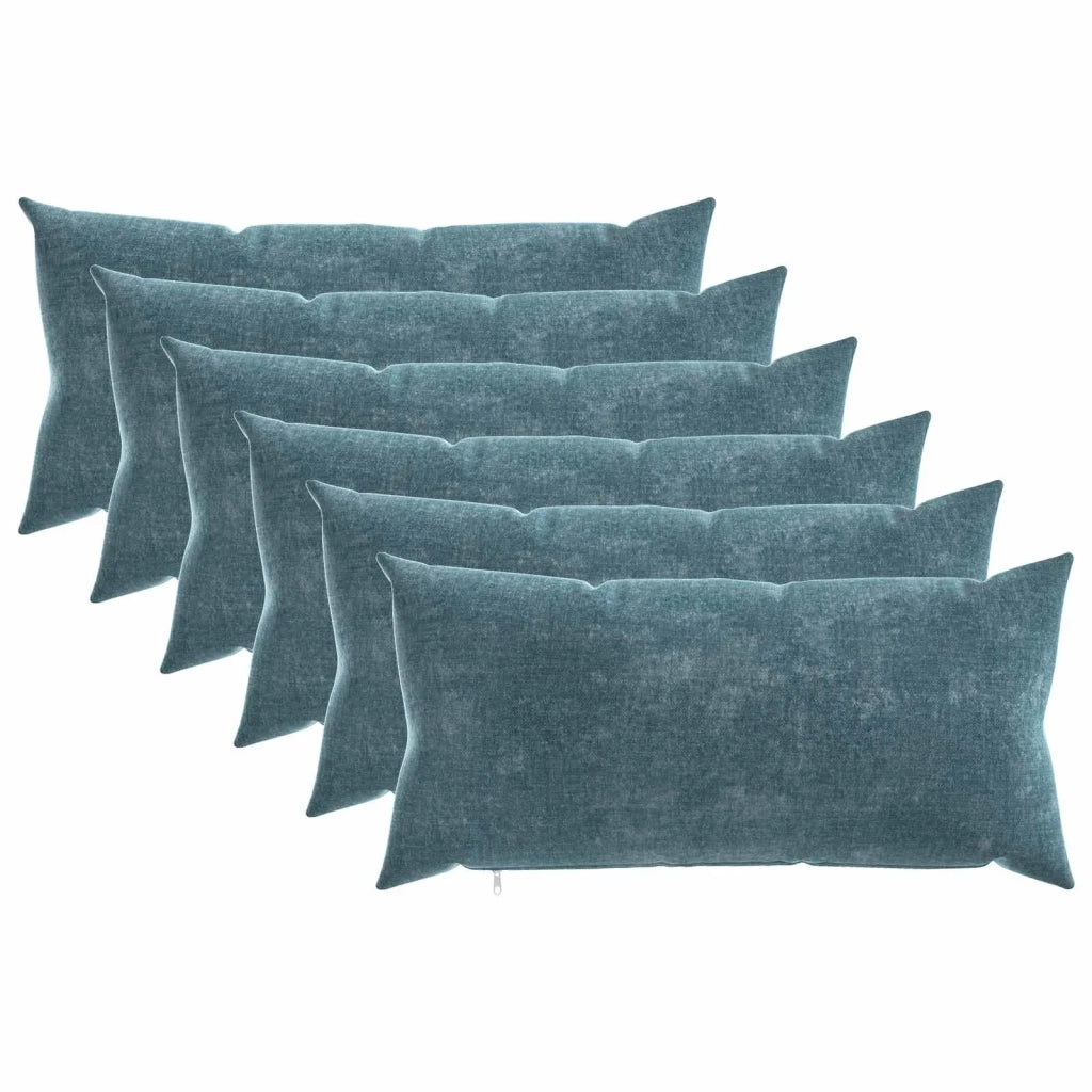 Federa 6 pz HEERLEN Blu 40 x 80 cm Tessuto Chenille 909968