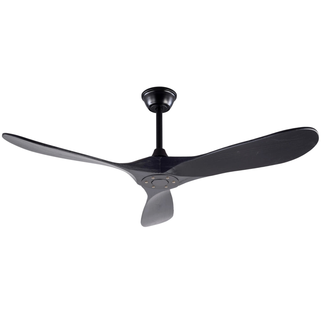 Ventilatore da soffitto nero da 52 pollici con telecomando e 3 pale