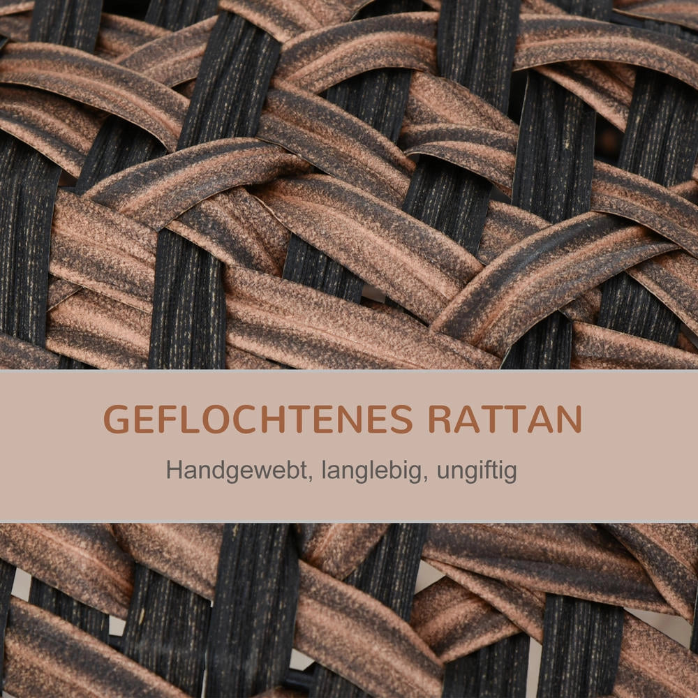 Cuccia per Gatti in Rattan con Cuscino Morbido Casetta Rialzata Robusta per Casa e Interno Marrone Ø52 x 58 cm
