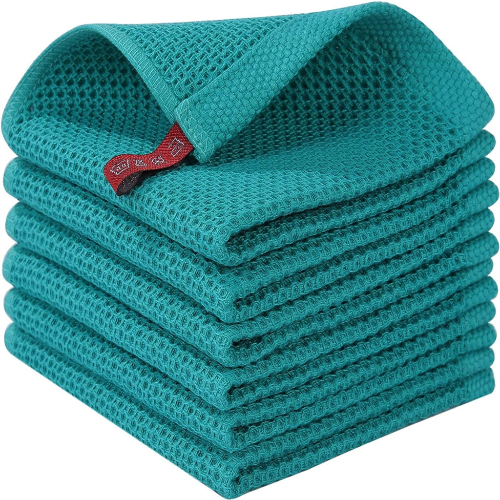 STROFINACCI da cucina in cotone verde scuro 34x35 cm, set da 4 o 6 pezzi