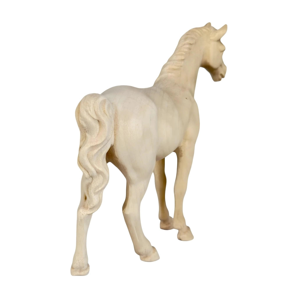 Cavalluccio di legno, 6 cm, intagliato a mano, legno naturale, statuina per presepe