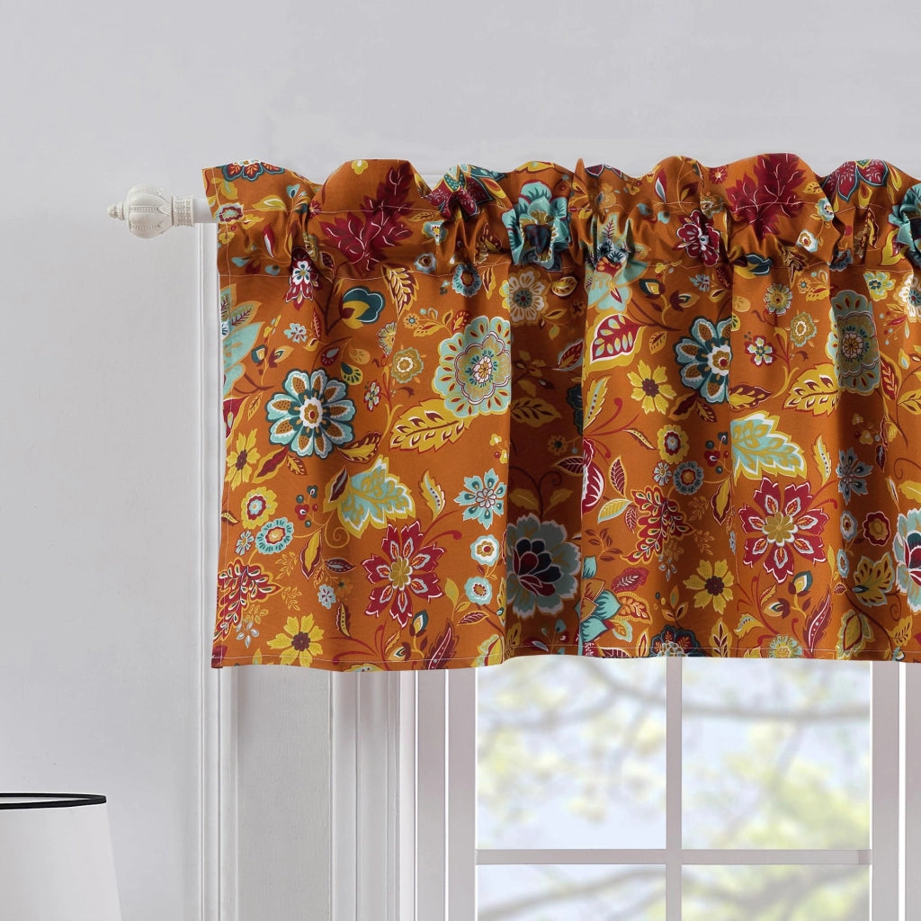 Tenda per finestra, dimensioni 48,3 x 213,4 cm, 1 pannello, motivo floreale, con elementi vegetali