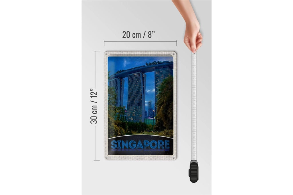 Pannello metallico 20x30 cm, Singapore, Asia, architettura, grattacielo