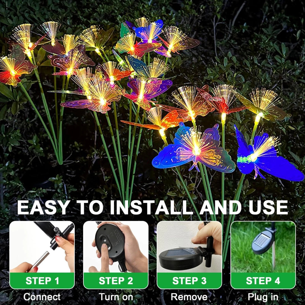 Set di 2 lanterne solari a forma di medusa, con 16 LED, impermeabili, per l'uso in giardino