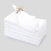 Confezione da 12 tovaglioli in tessuto, 50x50 cm, colore bianco, 100% cotone
