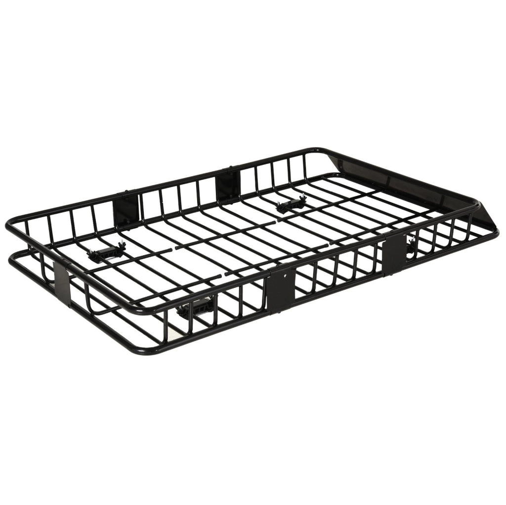 Cestello da tetto auto regolabile 109-162 x 99 x 16 cm metallo nero, 100 kg