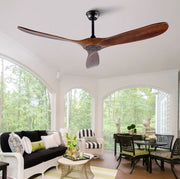 Ventilatore da soffitto 152;4 cm nero e noce scuro; legno e metallo - 6 velocità