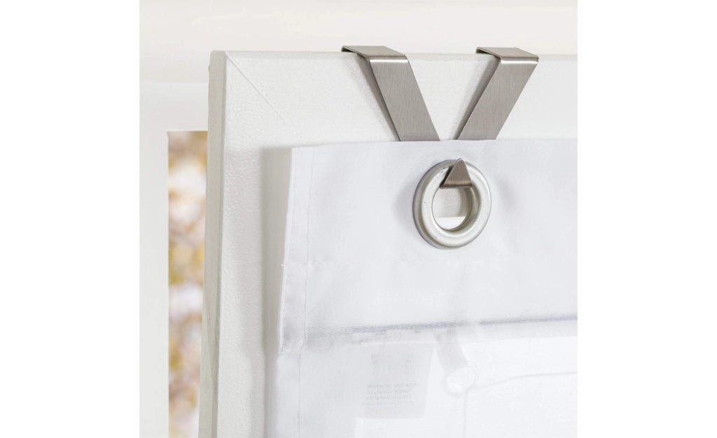 Tenda plissettata in lino, colore bianco, 100x140 cm, con orlo cavo