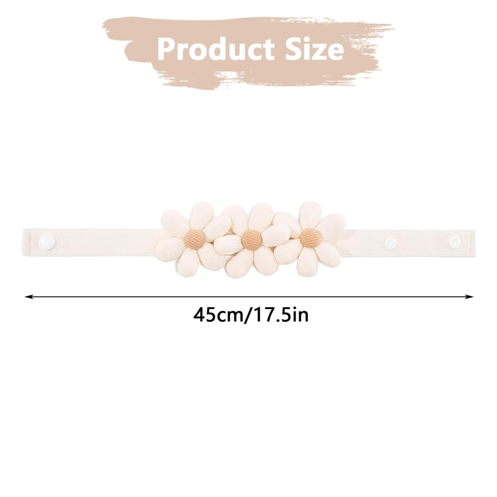 Supporti per tende a forma di fiore, confezione da 4, realizzati in cotone e lino, color beige