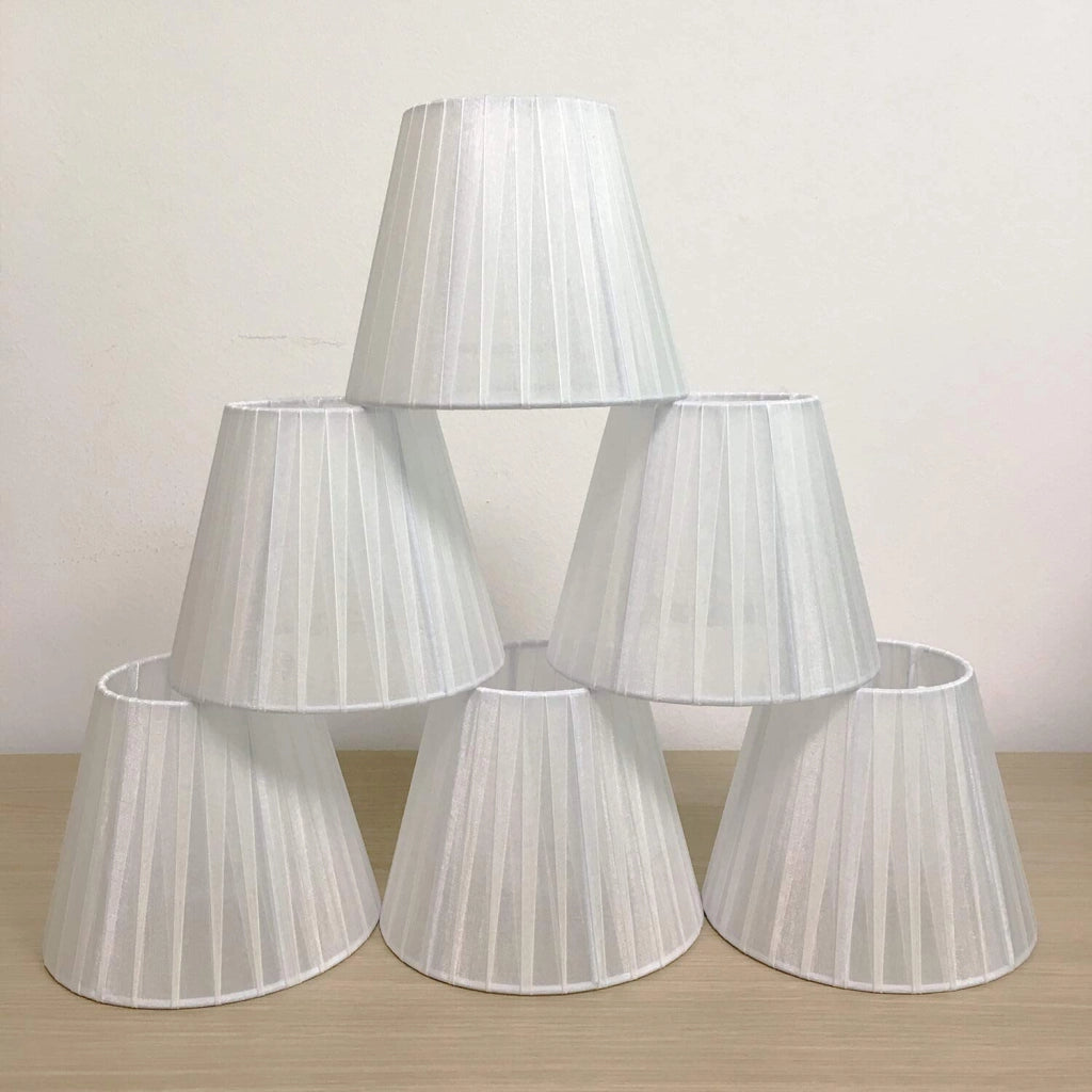 Paralumi in raso nero, 6 pezzi, diametro 15 cm, bianco