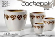 Set 4 cachepot con cuoricini Ø30/23/17/12 cm