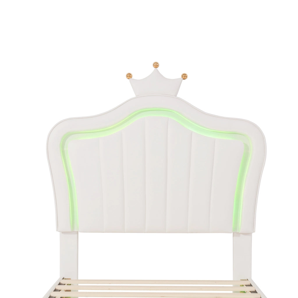 Letto per bambini 90 x 200 cm bianco con testiera a conchiglia