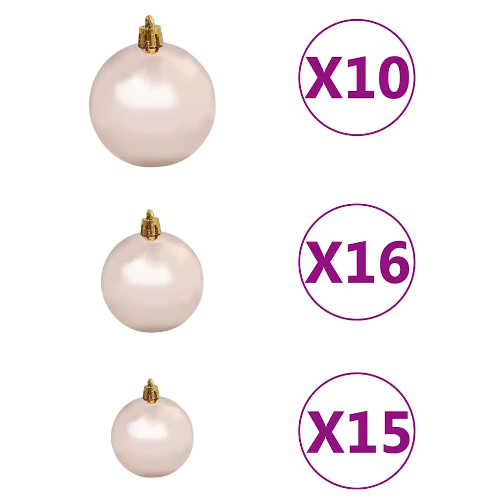 Albero di Natale Preilluminato con Palline Verde 210 cm 3077642