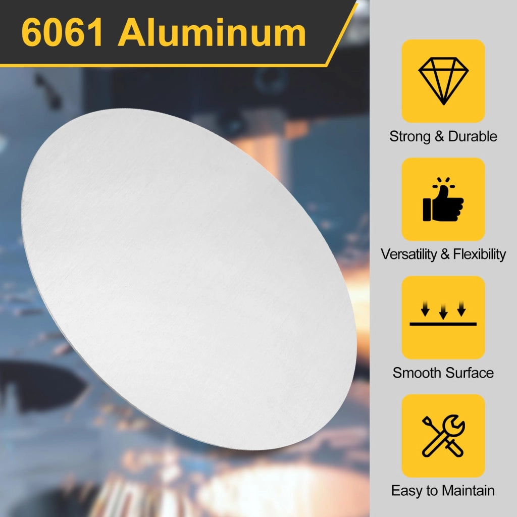 2 lastre di alluminio rotonde, diametro 150 mm, spessore 0,5 mm, lega Al 1060
