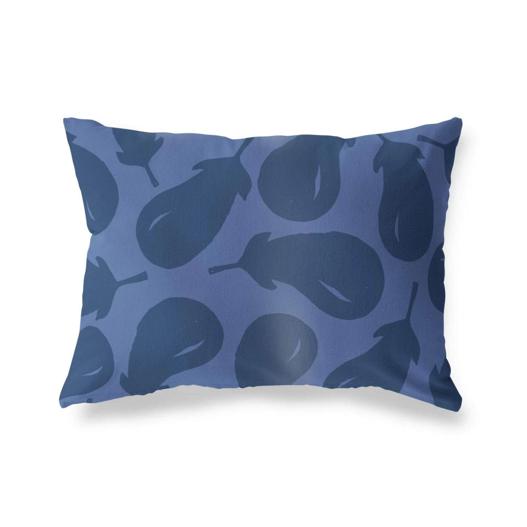 Cuscino, copricuscino 45x60 cm, blu, rettangolare, misto cotone e poliestere
