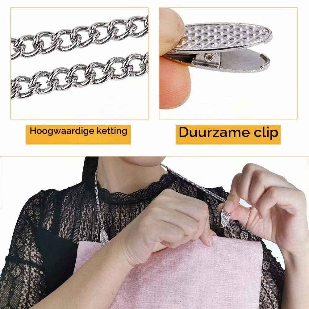 Catena di fermagli per tovaglioli, metallo, 48 cm, confezione da 4 pezzi, argento/oro