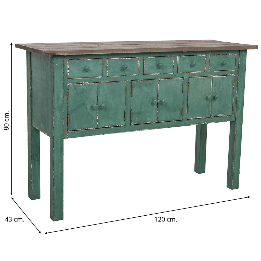 Credenza in legno verde 120x43x80h cm