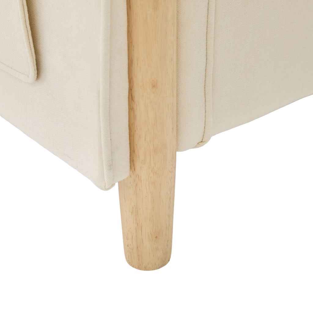 DIVANO angolare 3 posti con pouf contenitore 201x77x86 cm in ciniglia beige