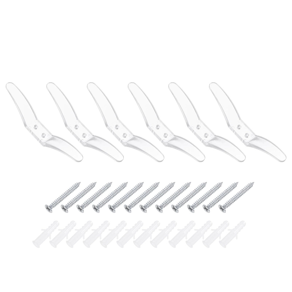 6 fermagli per corda di persiana, dimensioni 112x15 mm, trasparenti, in plastica