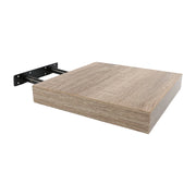 Mensola sospesa per parete, dimensioni 25x25x4 cm, aspetto legno di quercia, portata massima 5 kg