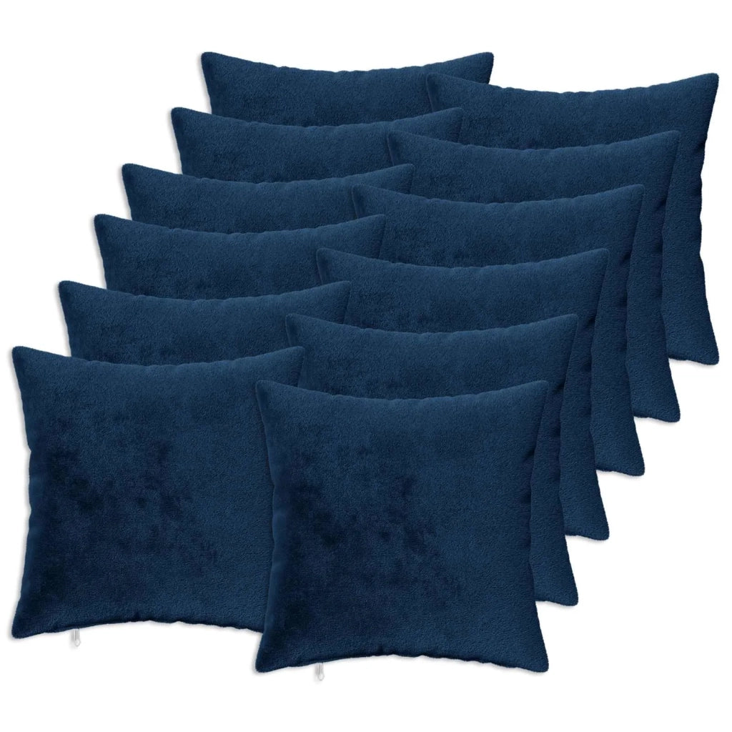 Cuscino da Lanciare 12 pz HEERLEN Blu navy 40 x 40 cm Flanella 924861