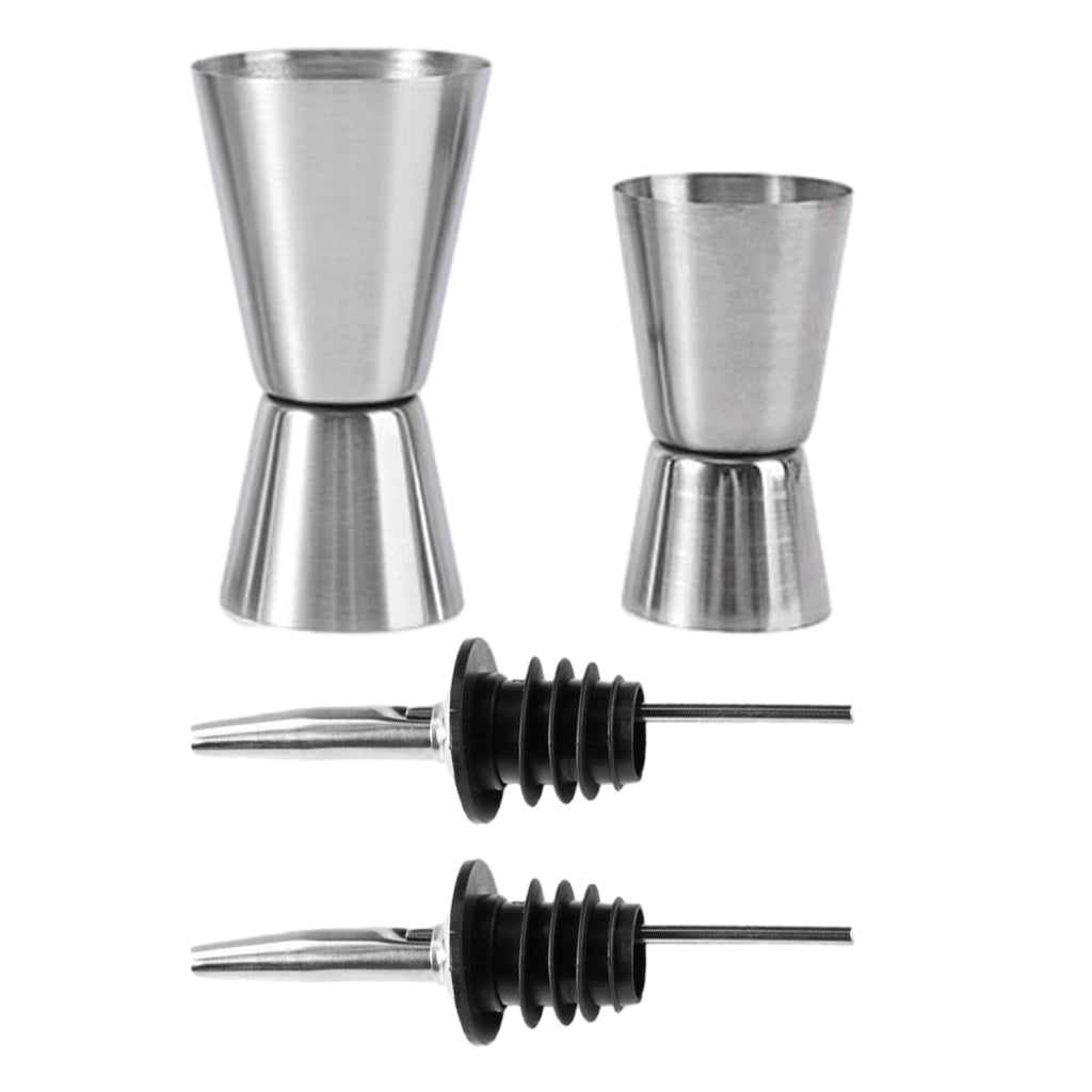 Set di misurini per cocktail, 2 pezzi, in acciaio inossidabile, capacità 15/30 ml e 25/50 ml