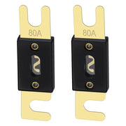 Fusibili ANL da 80 A, 2 pezzi, color oro, per impianti audio automobilistici