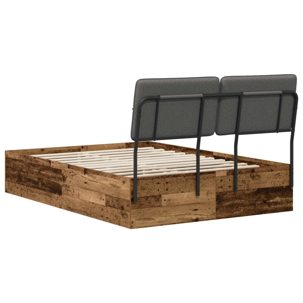 Letto matrimoniale con testiera Legno vecchio e grigio scuro 3440380