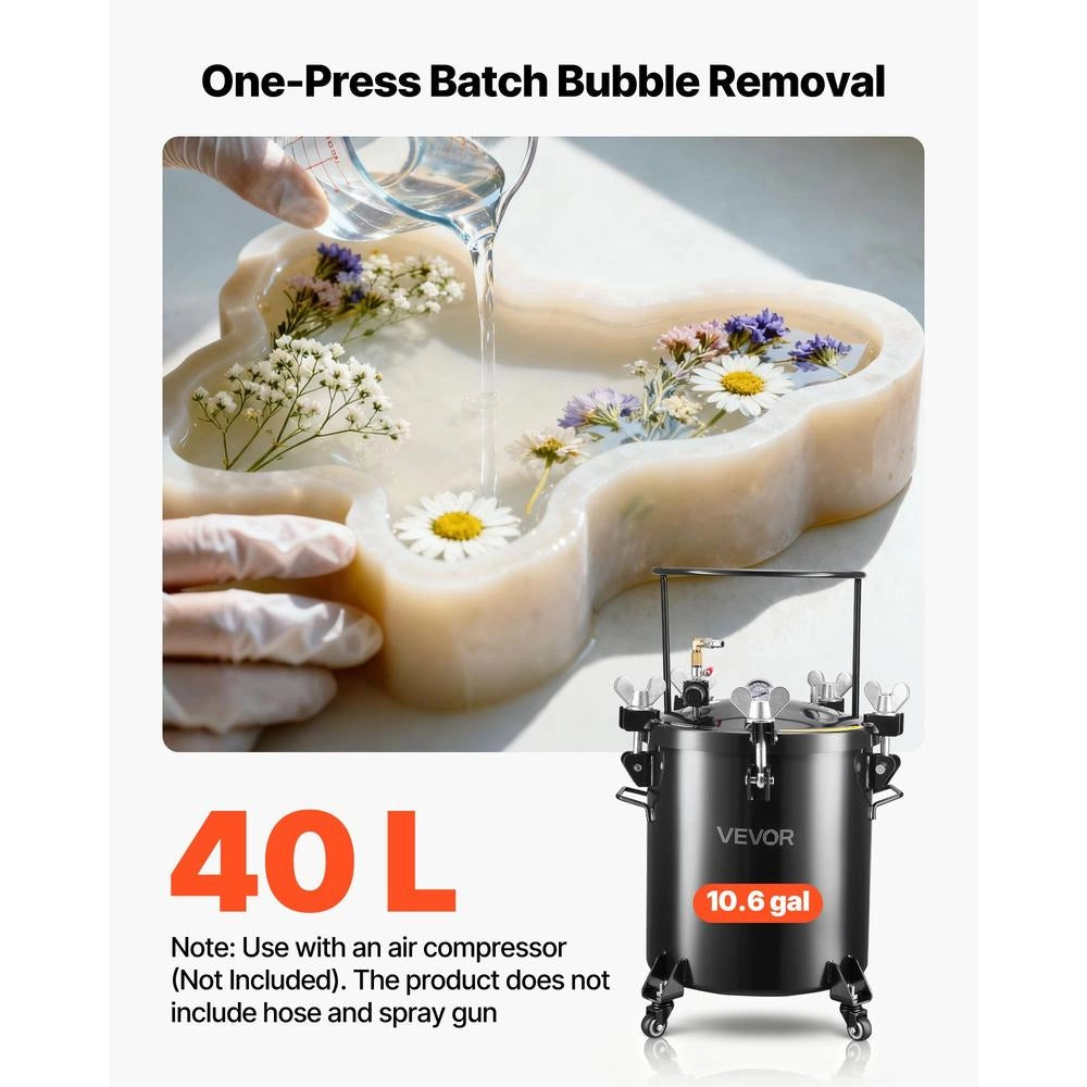 Serbatoio a Pressione 40L in Acciaio JY-ZDX40L con 3 Attacchi Rapidi Robusto e Resistente per Fai da Te Creazioni Artistiche e Uso Domestico