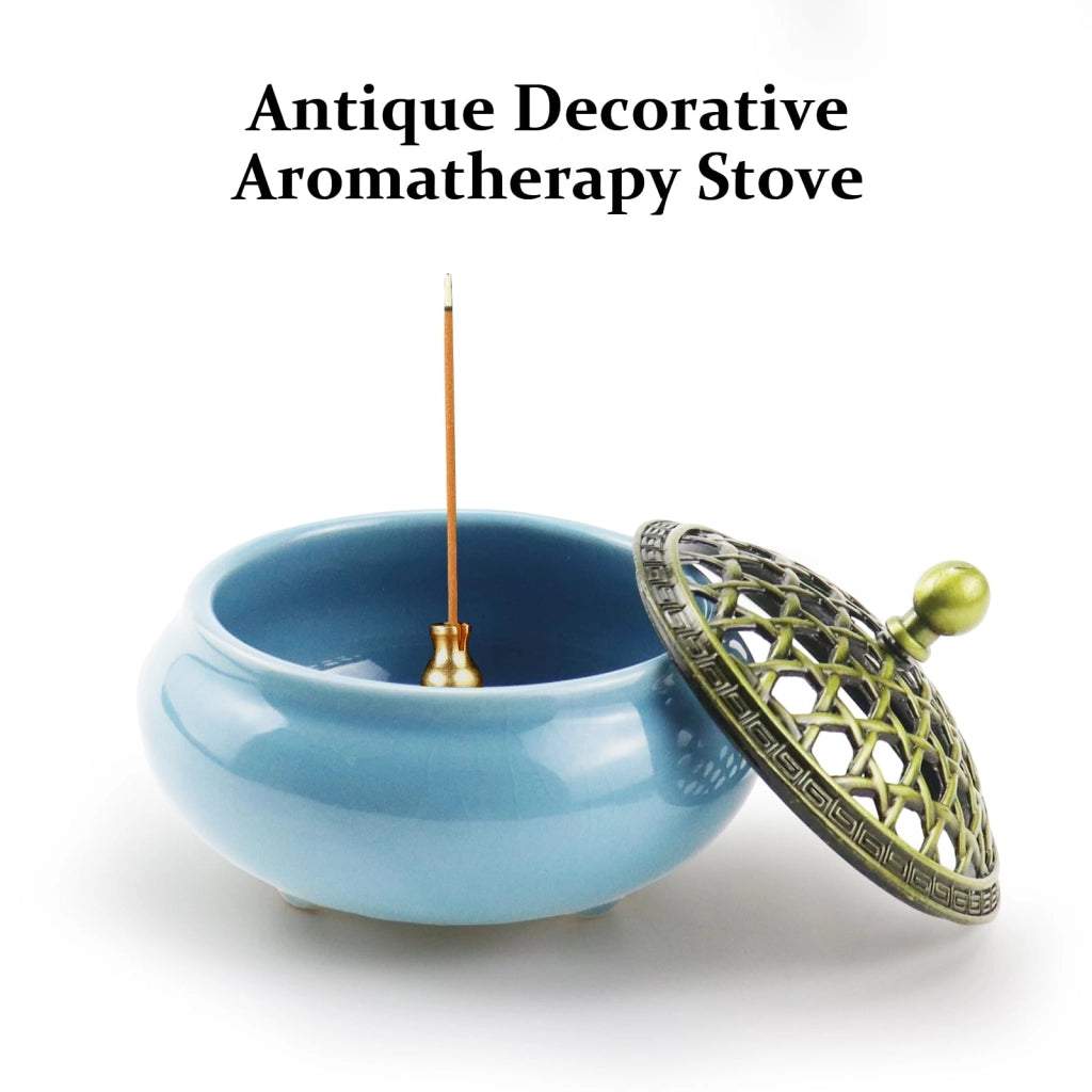 Portacenere per incensi in Vetroceramica, forma circolare, dimensioni 8x9,4x8 cm