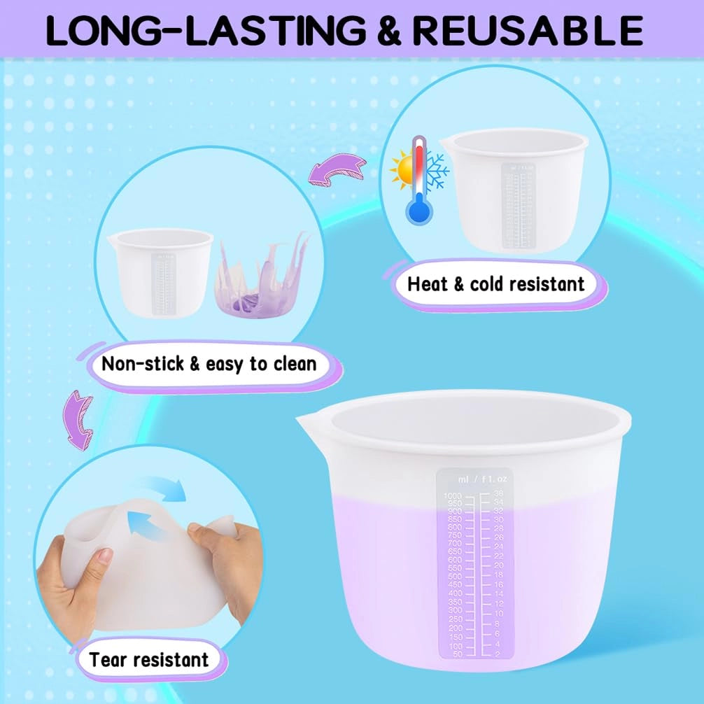 Set di misurini in silicone da 2000 ml + 1000 ml per resina epossidica