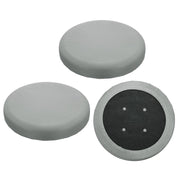 Set di 3 coprisedie rotonde, color grigio chiaro, altezza 40-50 cm, elasticizzati