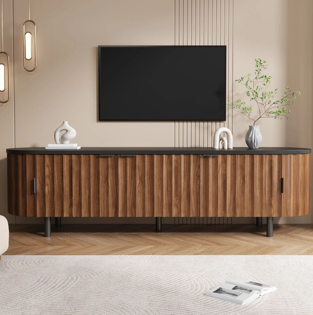 Mobile TV moderno 170 cm noce in MDF con 5 ante