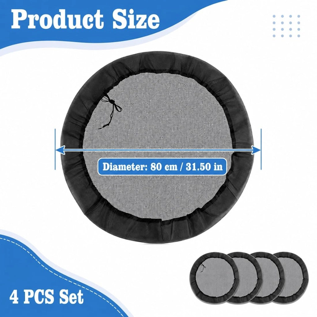 Set di 4 coperture regolabili per serbatoi di acqua piovana, con rete a maglia fine