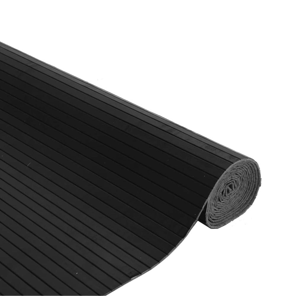 Tappeto Rettangolare Nero 80x200 cm in Bambù