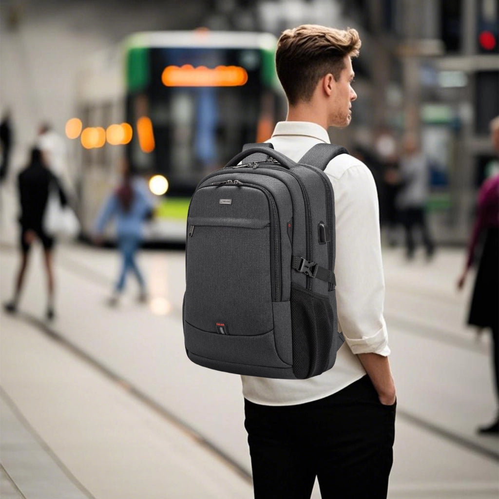 Zaino porta PC da viaggio con porta USB, tasche organizzate e fascia per trolley