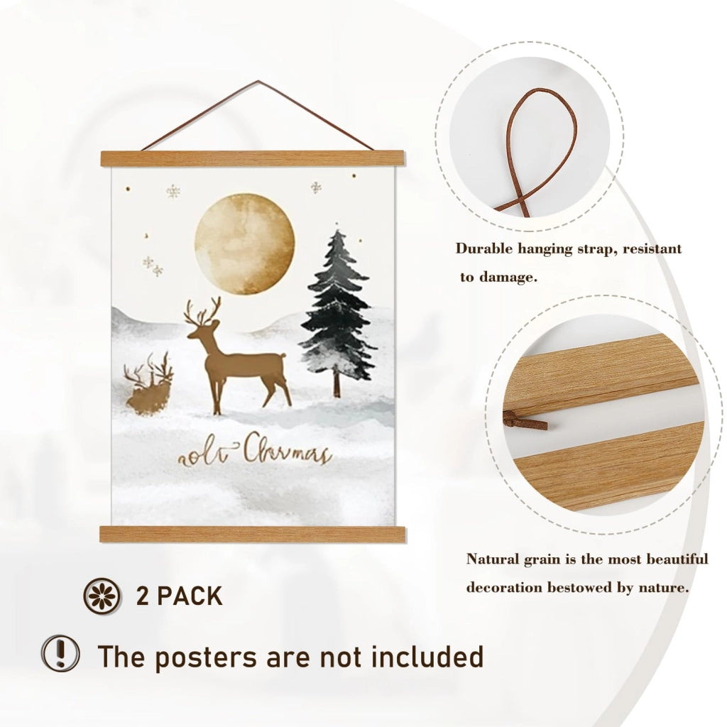 Porta-poster magnetici in legno, 81 cm, teak, confezione da 2 pezzi