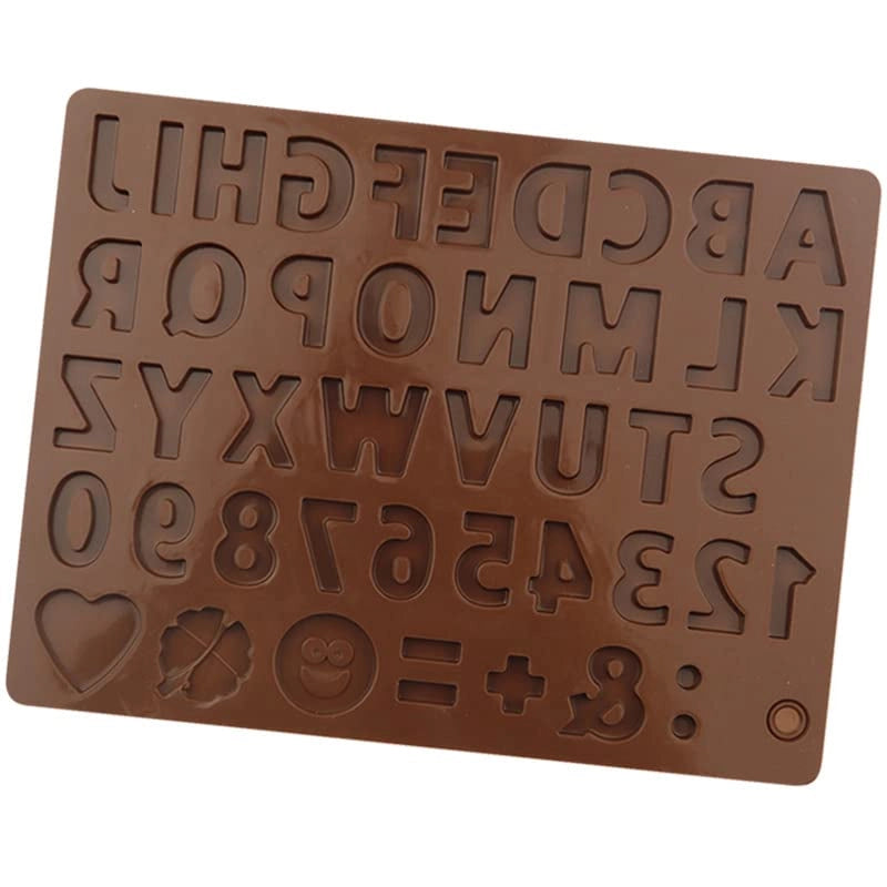 Forme in silicone a forma di lettere e numeri, 43 scomparti, 18x13 cm