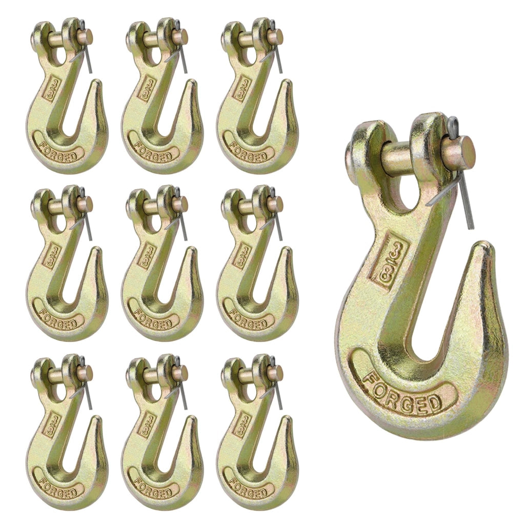 Ganci a catena, 9,5 mm, confezione da 10 pezzi, portata massima di 2993 kg, zincati