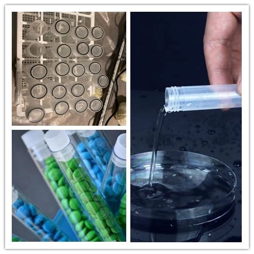 40 provette di plastica da 10 ml con graduazione, trasparenti
