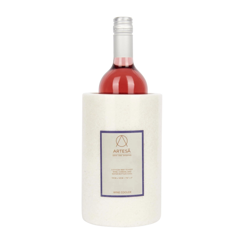 Secchiello per vino in marmo, 12 x 12 x 19 cm, bianco