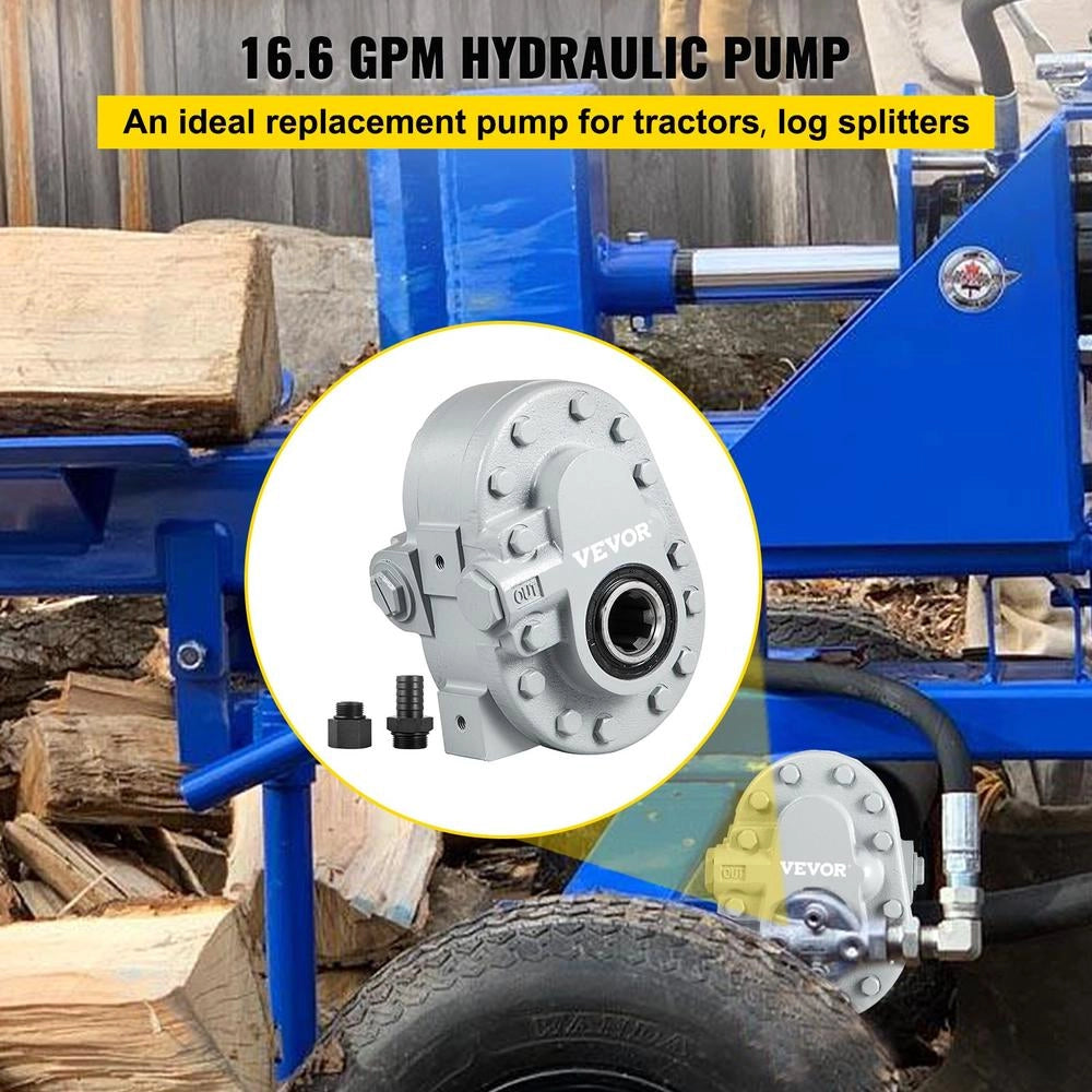 Pompa Idraulica ad Ingranaggi 16,6 GPM 540 Giri/min 2500 PSI in Ghisa Robusta e Durevole per Spaccalegna e Sollevatori