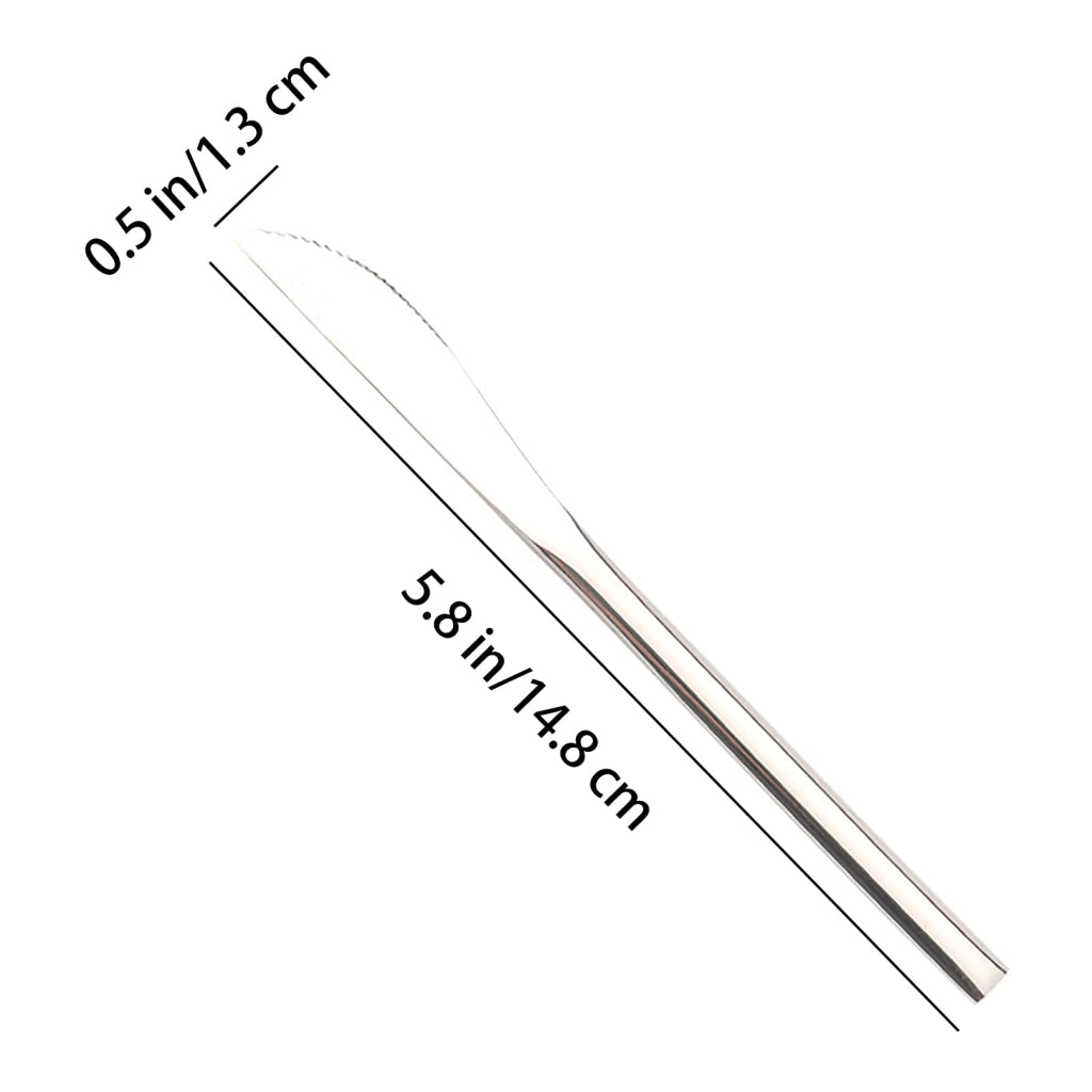 Set di 4 coltelli da dessert, in acciaio inossidabile, lunghezza 14 cm, con sistema di sicurezza per bambini