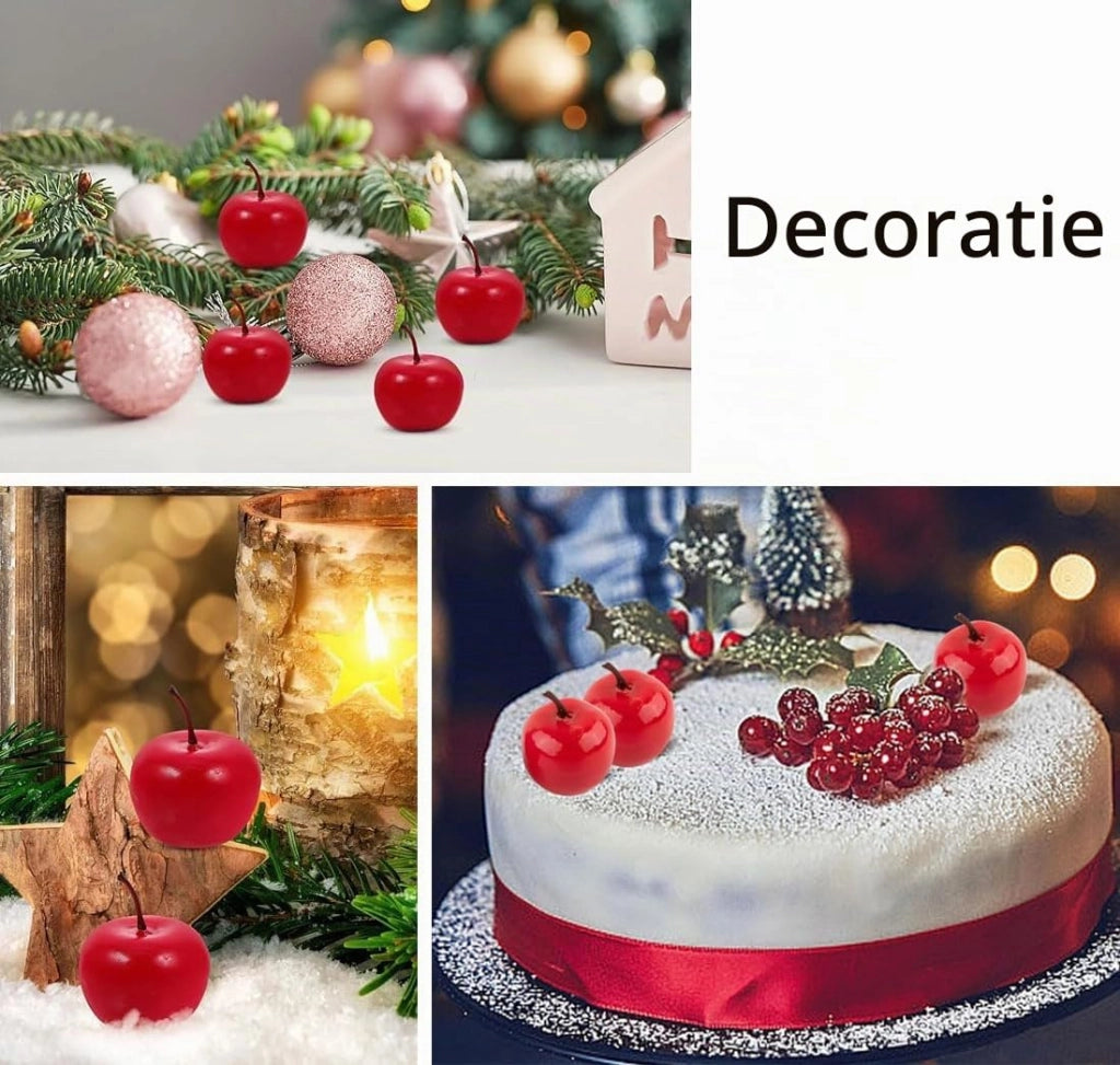 20 piccole mele artificiali rosse, 53 x 36 mm, decorazioni realistiche