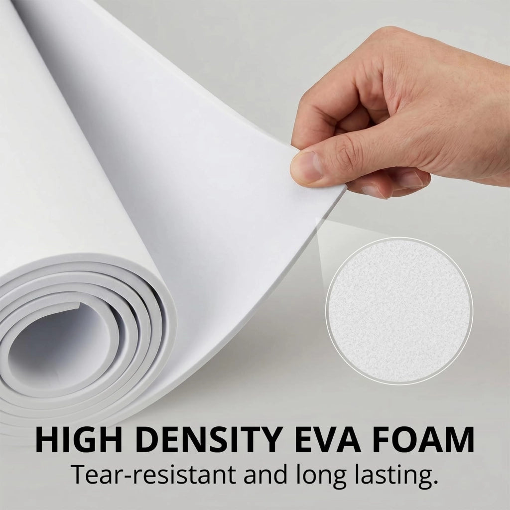 Rotolo di schiuma EVA, 34x200 cm, 6 mm, bianco, ideale per cosplay e progetti fai-da-te
