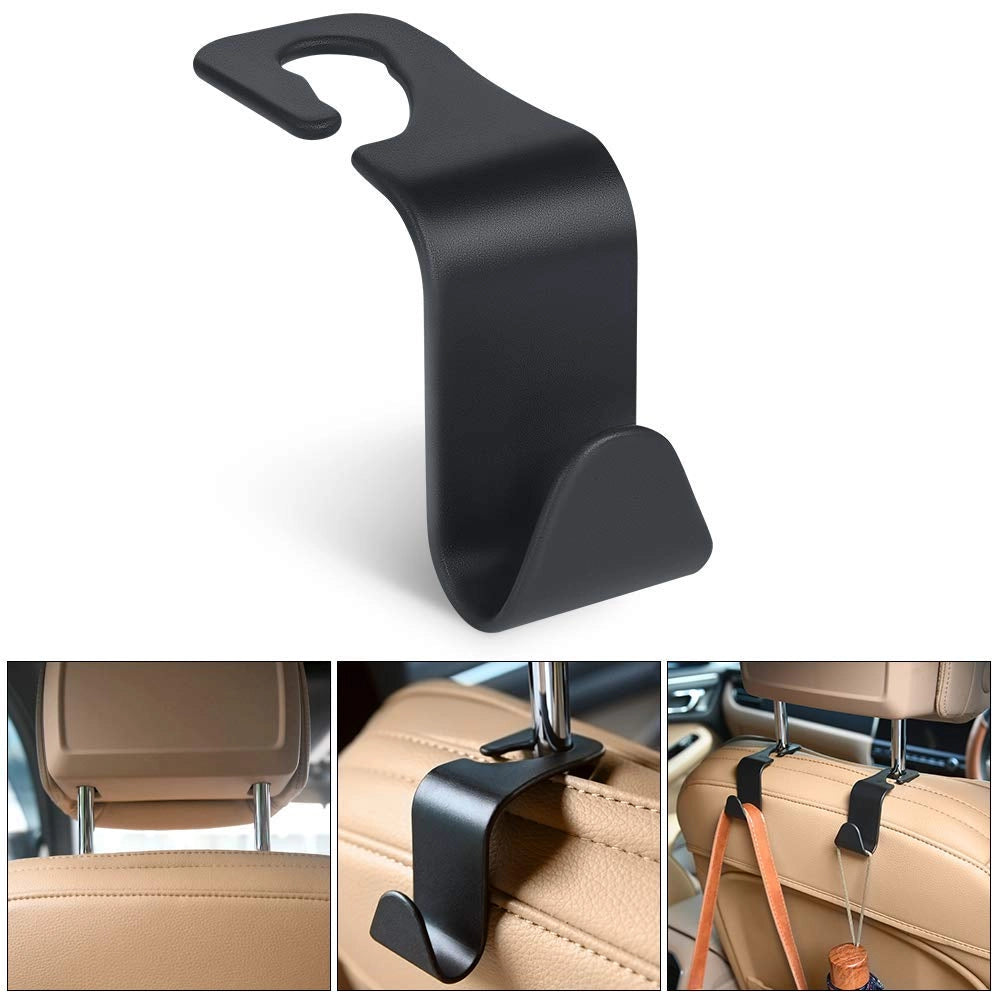 Set di 4 ganci per poggiatesta, universali, colore nero
