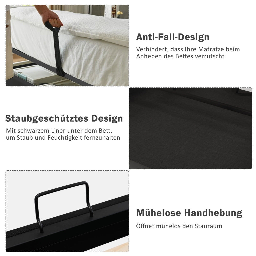 Letto singolo imbottito rosa 90x190 cm con contenitore e materasso