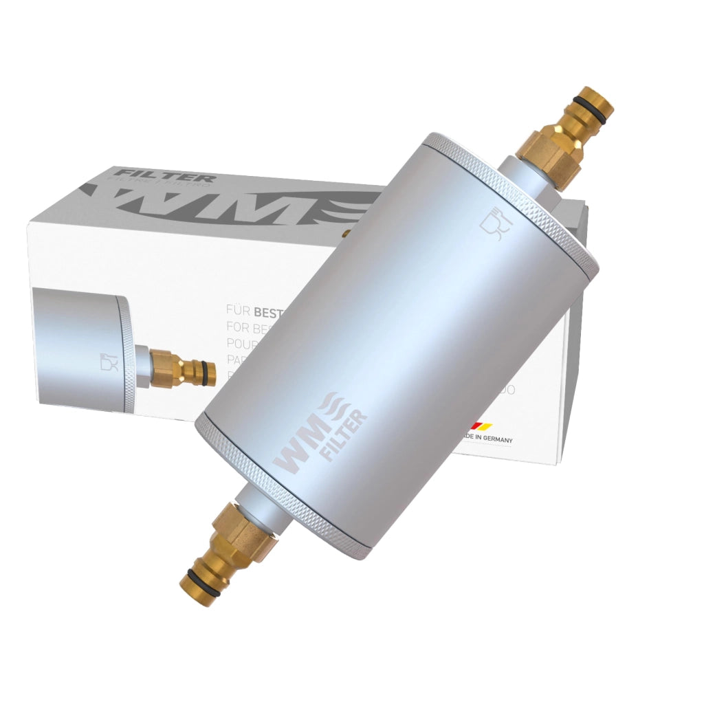 Filtro di riempimento con filtro a carbone attivo, compatibile con Gardena, colore grigio, realizzato in alluminio